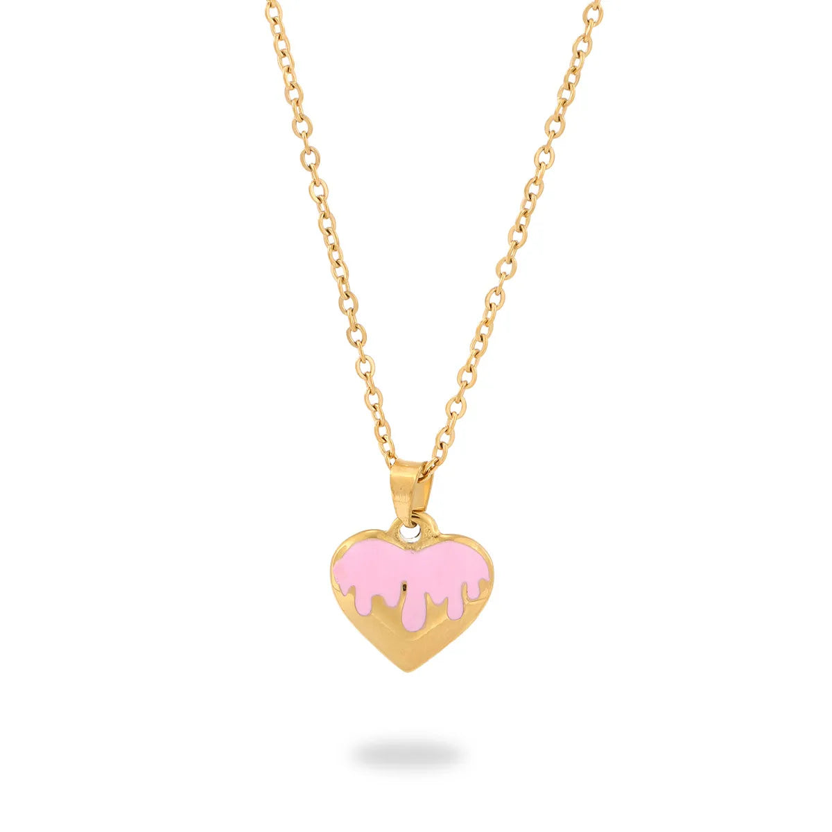 Wholesale Jewelry Simple Style Heart Shape 304 Stainless Steel Plating Pendant Necklace