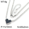 Wholesale Jewelry Simple Style Heart Shape 304 Stainless Steel Rhinestones 18K Gold Plated Inlay Bracelets Necklace