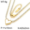 Wholesale Jewelry Simple Style Heart Shape 304 Stainless Steel Rhinestones 18K Gold Plated Inlay Bracelets Necklace