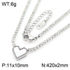 Wholesale Jewelry Simple Style Heart Shape 304 Stainless Steel Rhinestones 18K Gold Plated Inlay Bracelets Necklace