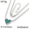 Wholesale Jewelry Simple Style Heart Shape 304 Stainless Steel Rhinestones 18K Gold Plated Inlay Bracelets Necklace