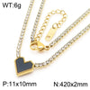 Wholesale Jewelry Simple Style Heart Shape 304 Stainless Steel Rhinestones 18K Gold Plated Inlay Bracelets Necklace