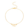 Wholesale Jewelry Simple Style Heart Shape Alloy 14k Gold Plated Anklet