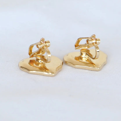 Wholesale Jewelry Simple Style Heart Shape Alloy Enamel Ear Studs