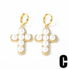 Wholesale Jewelry Simple Style Heart Shape Copper 18K Gold Plated Pearl Love Earrings For Women
