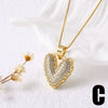 Wholesale Jewelry Simple Style Heart Shape Copper Necklace With Electroplating