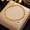 Wholesale Jewelry Simple Style Heart Shape Titanium Steel Anklet