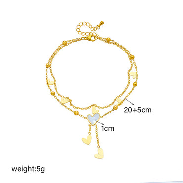 Wholesale Jewelry Simple Style Heart Shape Titanium Steel Anklet