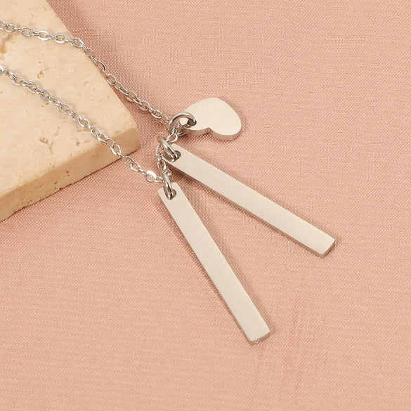 Wholesale Jewelry Simple Style Heart Shape Titanium Steel Pendant Necklace