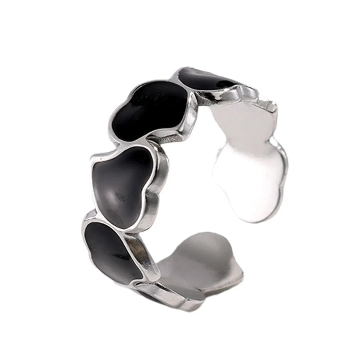 Wholesale Jewelry Simple Style Heart Shape Titanium Steel Plating Rings