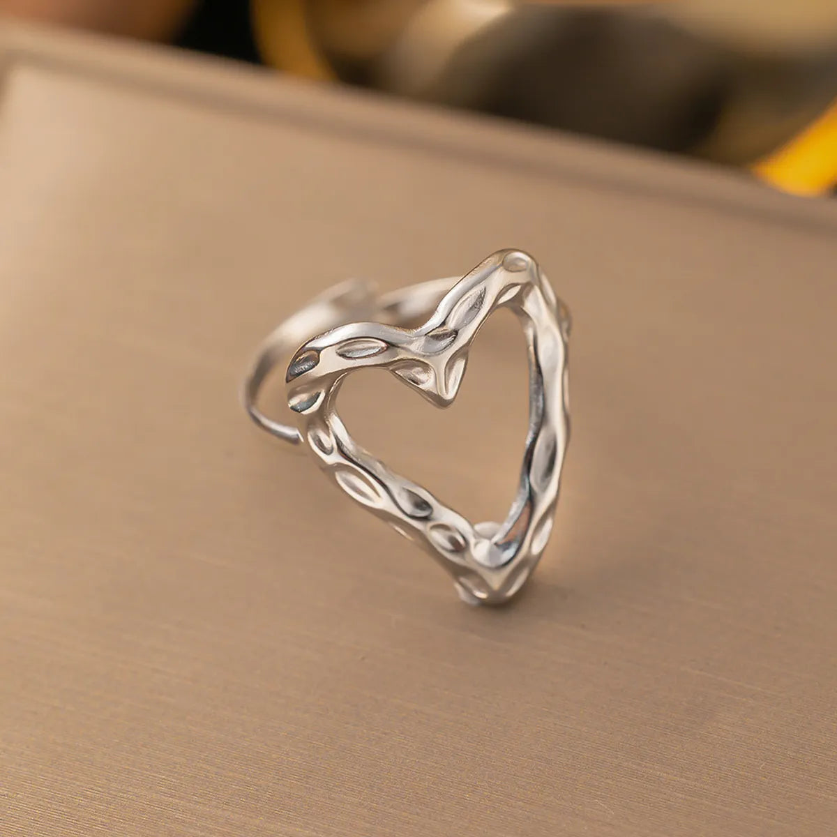 Wholesale Jewelry Simple Style Heart Shape Titanium Steel Plating Rings