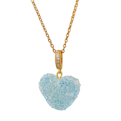 Wholesale Jewelry Simple Style Heart Shape Titanium Steel Zircon Inlay Pendant Necklace