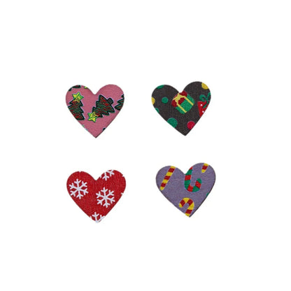 Wholesale Jewelry Simple Style Heart Shape Wood Printing Ear Studs