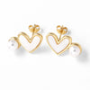 Wholesale Jewelry Simple Style Heartshaped Copper Earrings With 18K Gold Plated Electroplating For Women