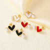 Wholesale Jewelry Simple Style Heartshaped Copper Earrings With 18K Gold Plated Electroplating For Women