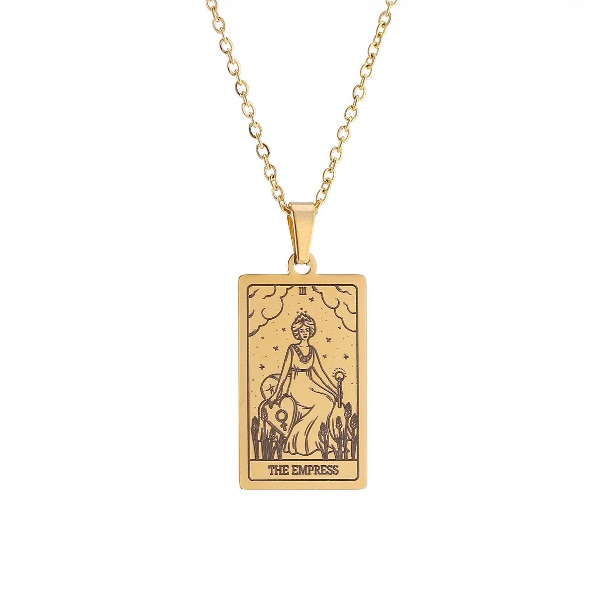 Wholesale Jewelry Simple Style Human Tarot 304 Stainless Steel Plating Pendant Necklace