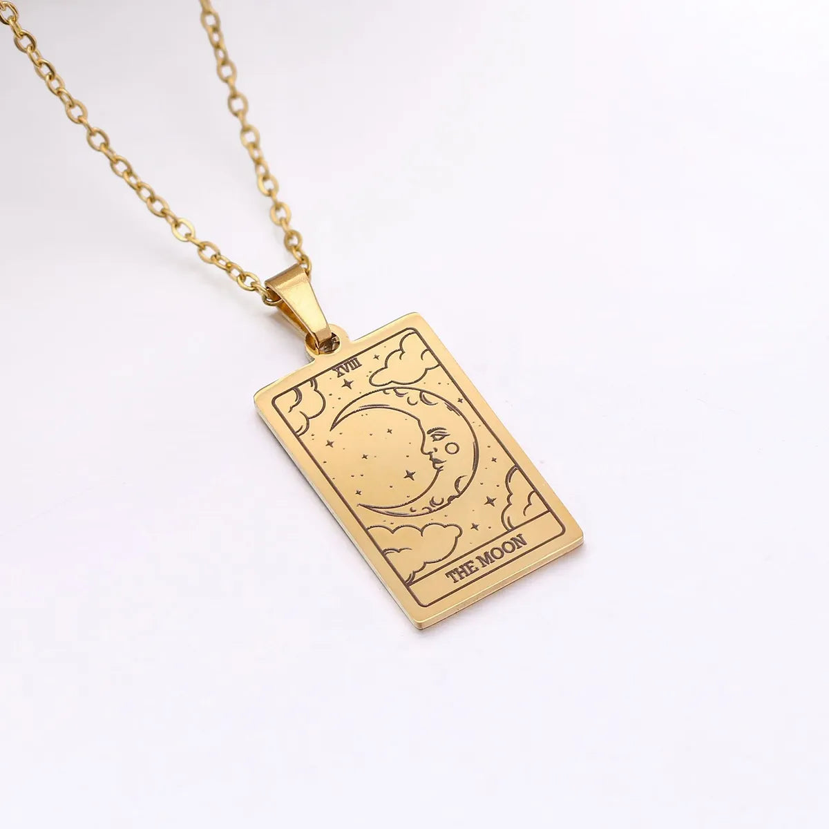 Wholesale Jewelry Simple Style Human Tarot 304 Stainless Steel Plating Pendant Necklace