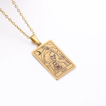 Wholesale Jewelry Simple Style Human Tarot 304 Stainless Steel Plating Pendant Necklace