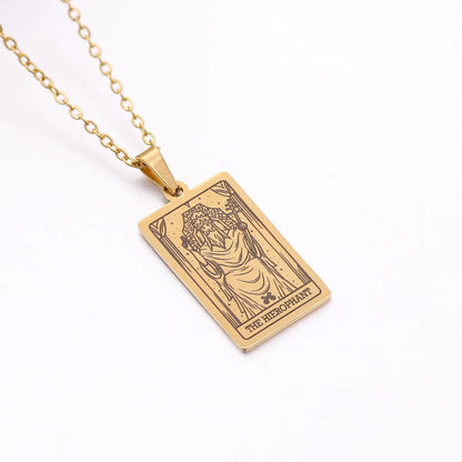 Wholesale Jewelry Simple Style Human Tarot 304 Stainless Steel Plating Pendant Necklace