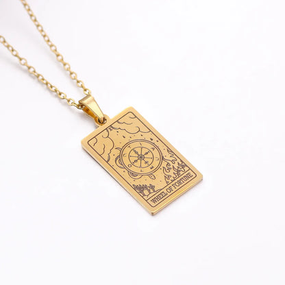 Wholesale Jewelry Simple Style Human Tarot 304 Stainless Steel Plating Pendant Necklace