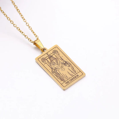 Wholesale Jewelry Simple Style Human Tarot 304 Stainless Steel Plating Pendant Necklace