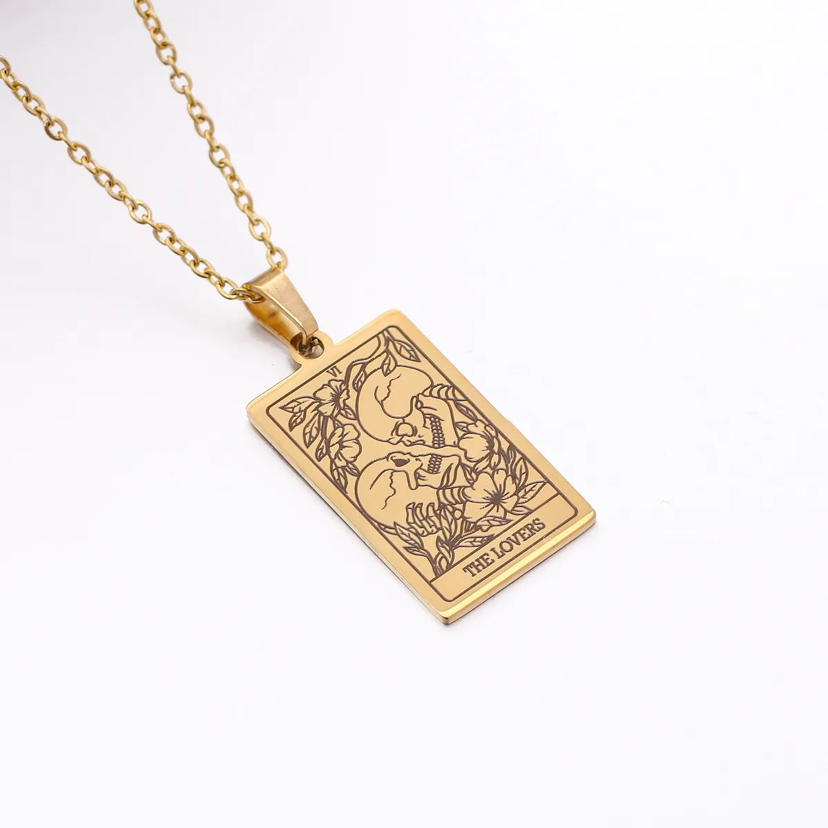 Wholesale Jewelry Simple Style Human Tarot 304 Stainless Steel Plating Pendant Necklace