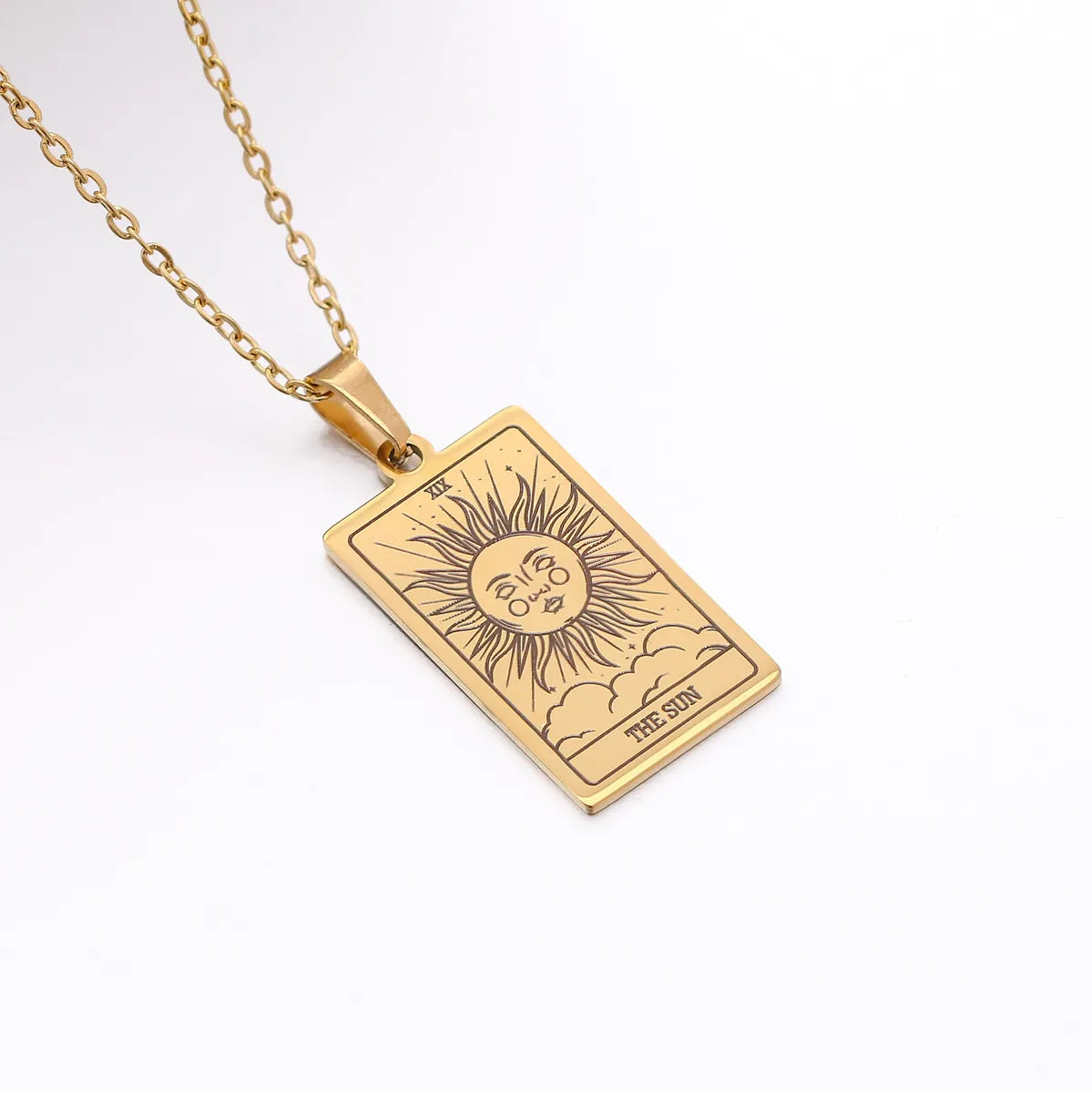 Wholesale Jewelry Simple Style Human Tarot 304 Stainless Steel Plating Pendant Necklace