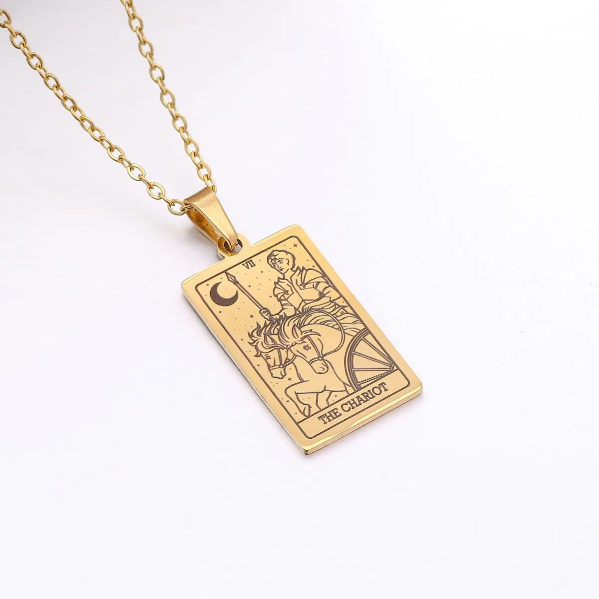 Wholesale Jewelry Simple Style Human Tarot 304 Stainless Steel Plating Pendant Necklace