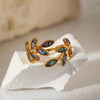 Wholesale Jewelry Simple Style IG Style Leaf 304 Stainless Steel Plating Open Rings