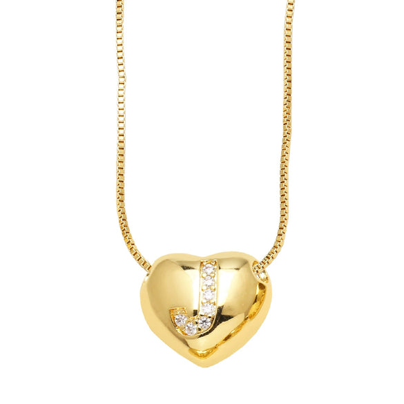 Wholesale Jewelry Simple Style Inlaid Zircon Heart Pendant Necklace Copper Electroplating