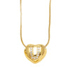 Wholesale Jewelry Simple Style Inlaid Zircon Heart Pendant Necklace Copper Electroplating