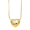 Wholesale Jewelry Simple Style Inlaid Zircon Heart Pendant Necklace Copper Electroplating