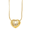 Wholesale Jewelry Simple Style Inlaid Zircon Heart Pendant Necklace Copper Electroplating
