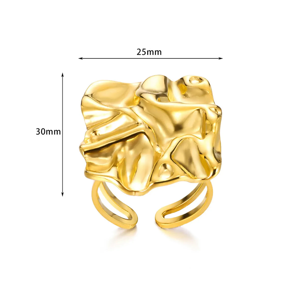 Wholesale Jewelry Simple Style Irregular Solid Color 304 Stainless Steel Open Rings