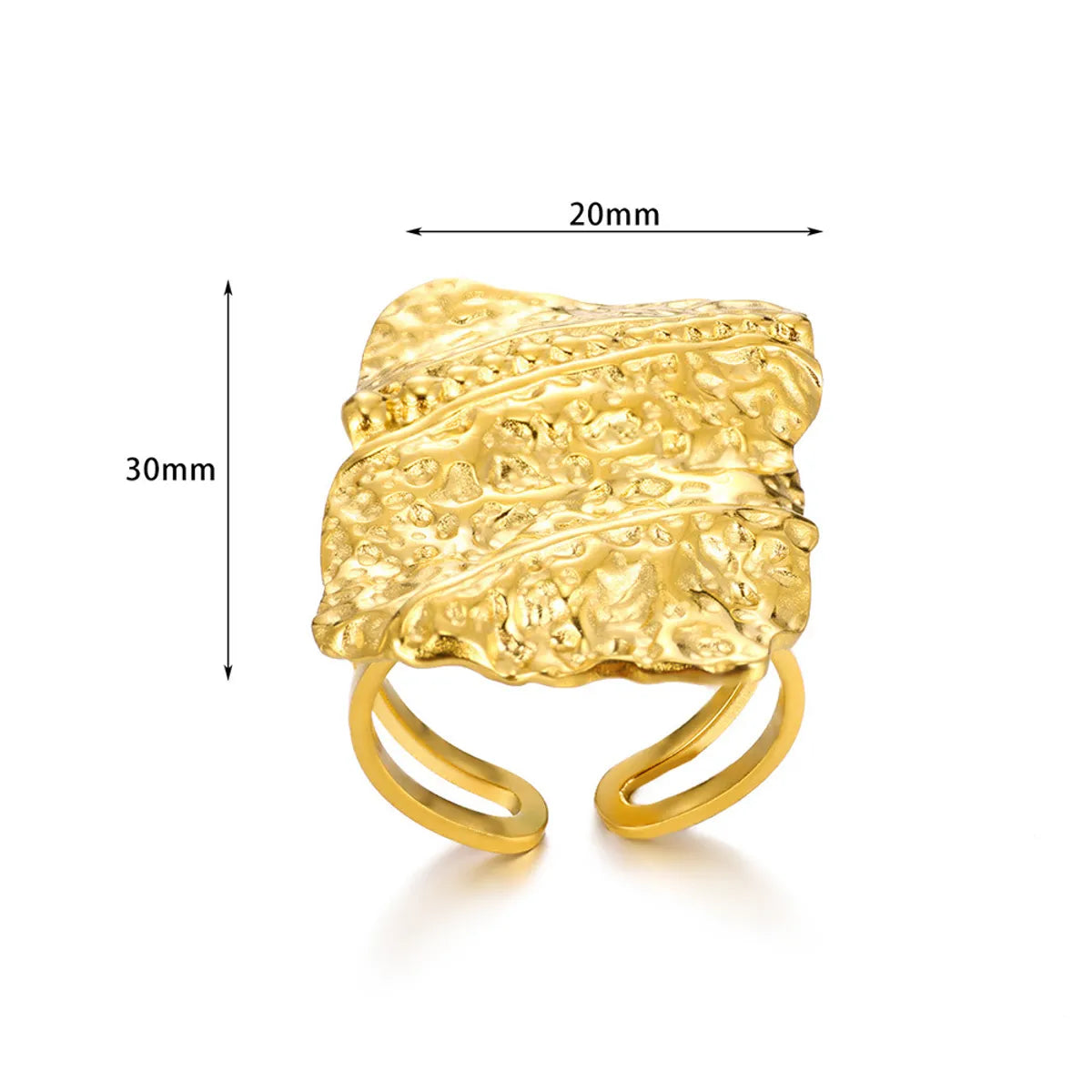 Wholesale Jewelry Simple Style Irregular Solid Color 304 Stainless Steel Open Rings