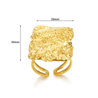 Wholesale Jewelry Simple Style Irregular Solid Color 304 Stainless Steel Open Rings