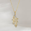 Wholesale Jewelry Simple Style Leaf Copper Electroplated Ochain Pendant Necklace