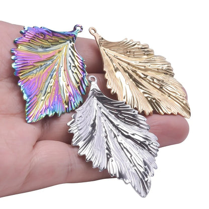 Wholesale Jewelry Simple Style Leaves 304 Stainless Steel Plating Pendant Necklace