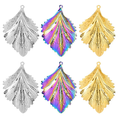 Wholesale Jewelry Simple Style Leaves 304 Stainless Steel Plating Pendant Necklace