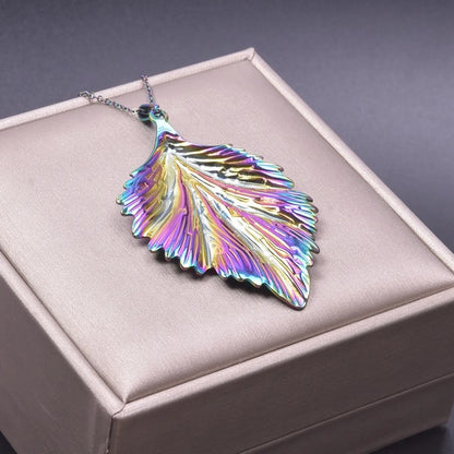 Wholesale Jewelry Simple Style Leaves 304 Stainless Steel Plating Pendant Necklace