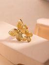 Wholesale Jewelry Simple Style Leaves Solid Color Butterfly Titanium Steel Open Rings
