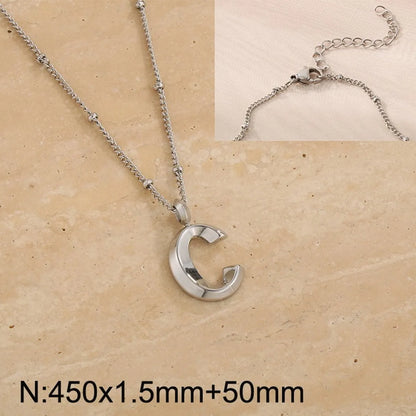 Wholesale Jewelry Simple Style Letter 304 Stainless Steel 18K Gold Plated Pendant Necklace