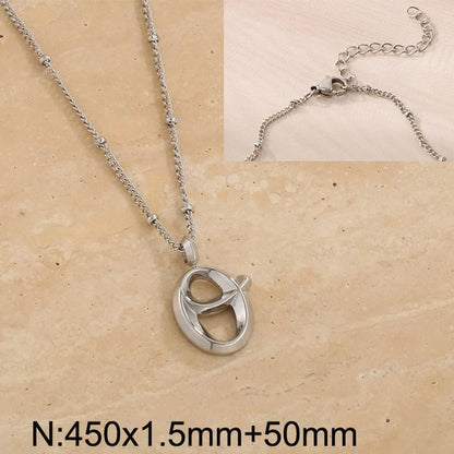 Wholesale Jewelry Simple Style Letter 304 Stainless Steel 18K Gold Plated Pendant Necklace