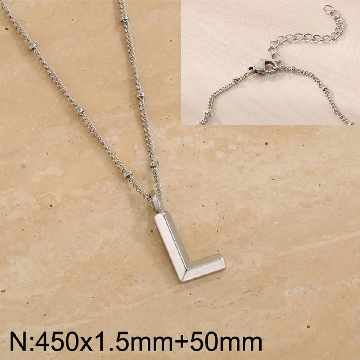 Wholesale Jewelry Simple Style Letter 304 Stainless Steel 18K Gold Plated Pendant Necklace