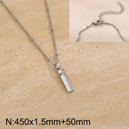 Wholesale Jewelry Simple Style Letter 304 Stainless Steel 18K Gold Plated Pendant Necklace