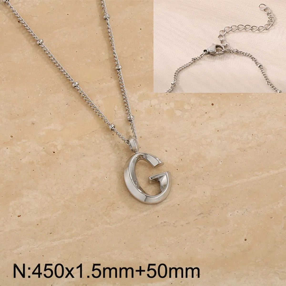 Wholesale Jewelry Simple Style Letter 304 Stainless Steel 18K Gold Plated Pendant Necklace