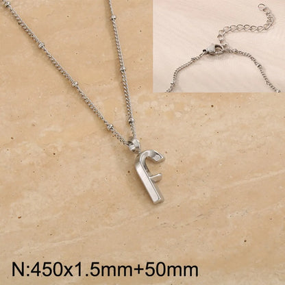 Wholesale Jewelry Simple Style Letter 304 Stainless Steel 18K Gold Plated Pendant Necklace