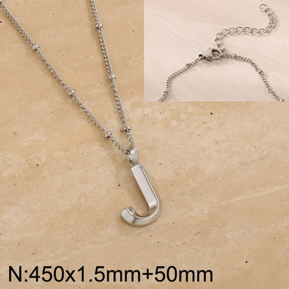 Wholesale Jewelry Simple Style Letter 304 Stainless Steel 18K Gold Plated Pendant Necklace