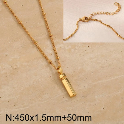 Wholesale Jewelry Simple Style Letter 304 Stainless Steel 18K Gold Plated Pendant Necklace