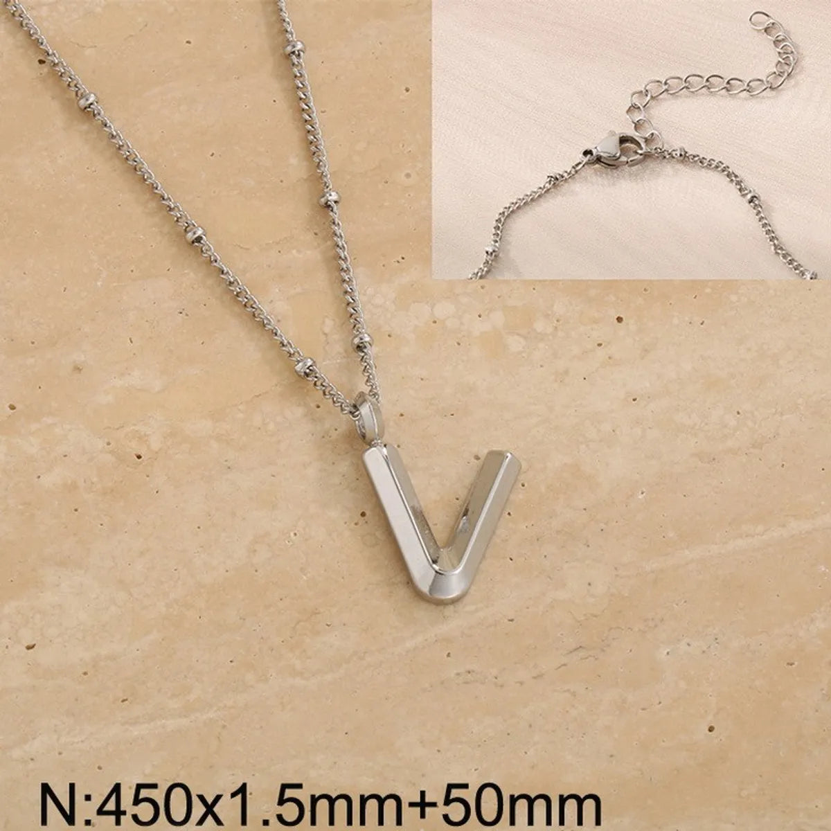 Wholesale Jewelry Simple Style Letter 304 Stainless Steel 18K Gold Plated Pendant Necklace